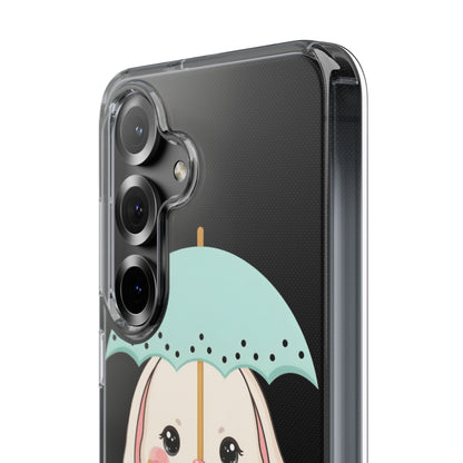 Kawaii Bunny Phone Case with Umbrella | Cute Clear Case