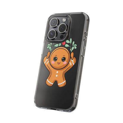 Kawaii Gingerbread Phone Case with Mistletoe Cheer