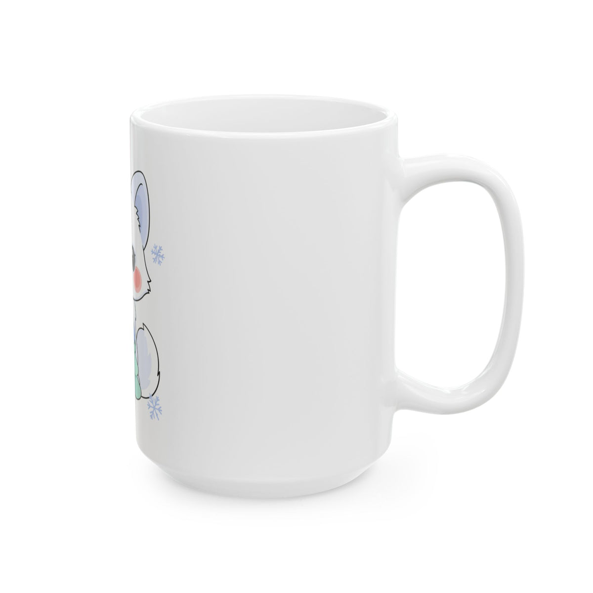 Kawaii Arctic Fox Christmas Mug, Cute Holiday Gift