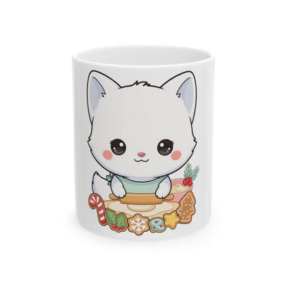 Christmas Arctic Fox Mug for Kawaii Holiday Fans