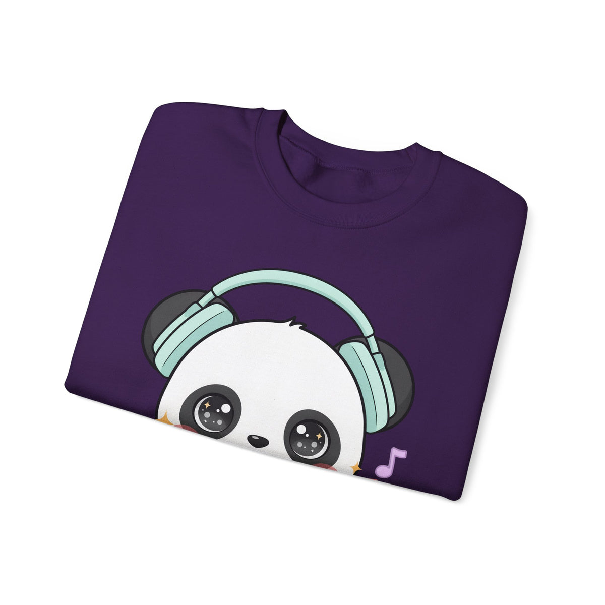 Kawaii Panda Music Sweatshirt, Cute Headphone Panda Crewneck