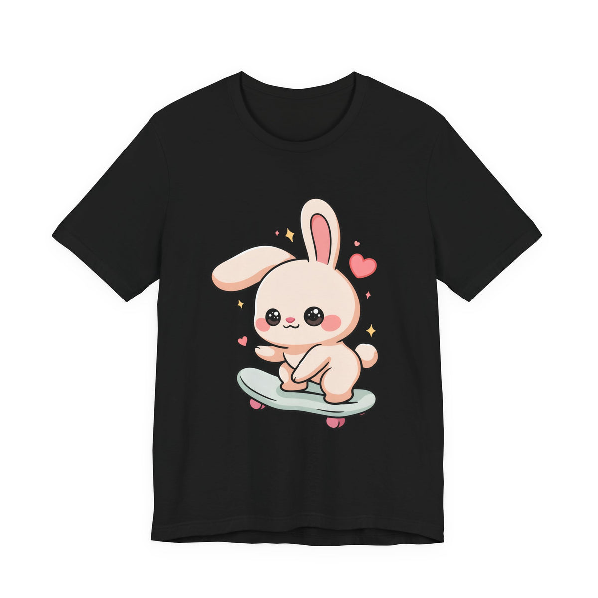 Kawaii Bunny Skateboard T-Shirt for Cute Style Fans