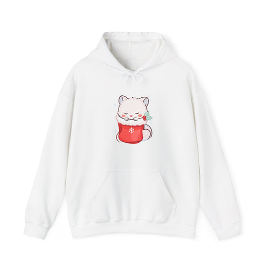 Arctic Fox Christmas Hoodie, Kawaii Holiday Sweatshirt