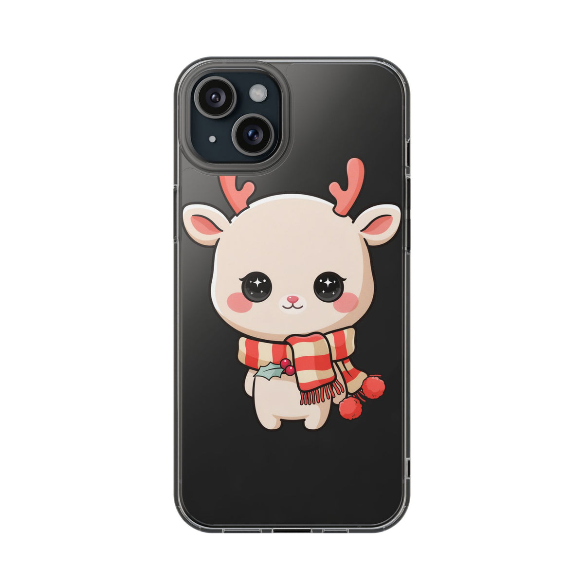 Christmas Reindeer Phone Case, Cute Kawaii Holiday Gift