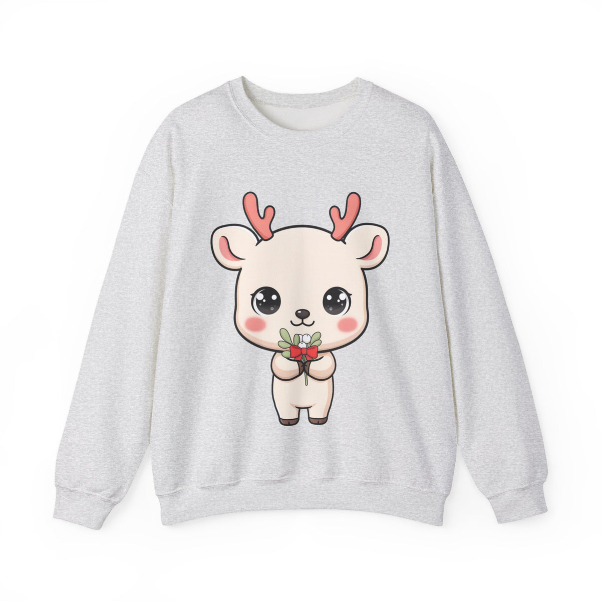 Kawaii Reindeer Sweatshirt, Cute Christmas Crewneck