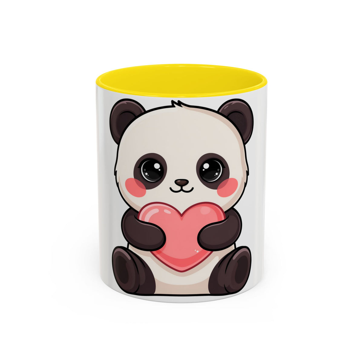 Kawaii Panda Heart Accent Coffee Mug