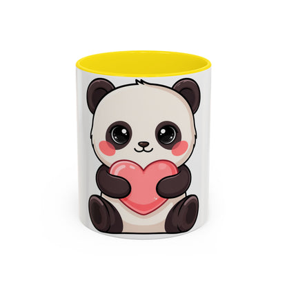 Kawaii Panda Heart Accent Coffee Mug