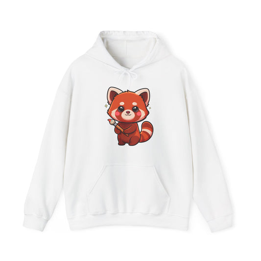 Cute Red Panda Hoodie, Kawaii Artist Sweatshirt