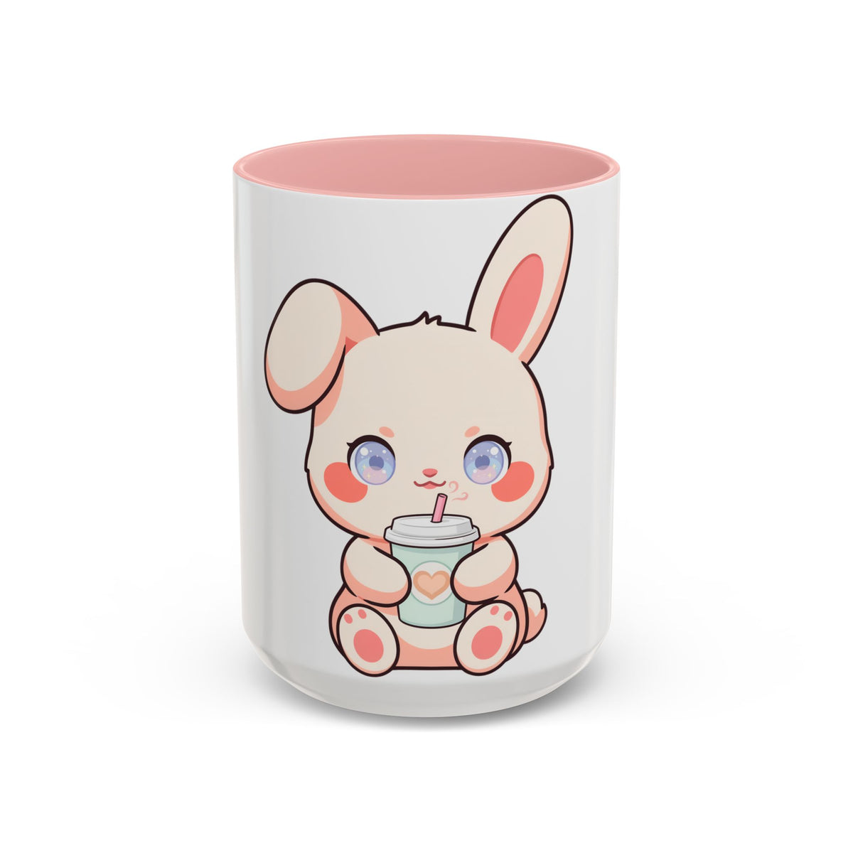 Kawaii Bunny Coffee Mug, Cute Latte Lover Accent Mug