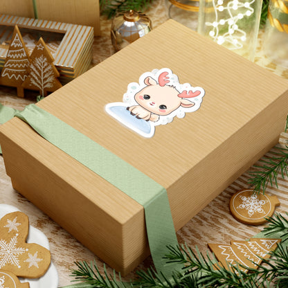 Kawaii Reindeer Sticker for a Cozy Winter Desk