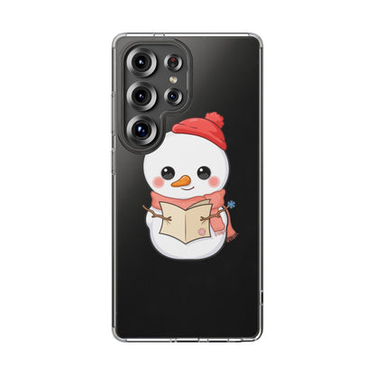 Kawaii Snowman Phone Case Reading to Santa