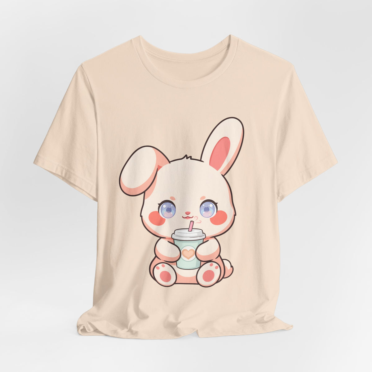 Kawaii Bunny Coffee T-Shirt: Cute Latte Lover Tee