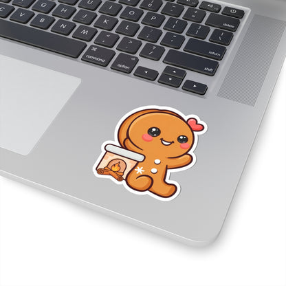 Kawaii Gingerbread Sticker for Cozy Holiday Cheer