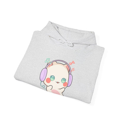 Kawaii Cat Hoodie for Cute Music Lovers