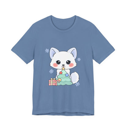 Kawaii Christmas Fox T-Shirt for Cozy Holiday Decorating