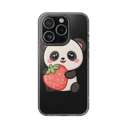 Kawaii Panda Phone Case, Sweet Strawberry Gift