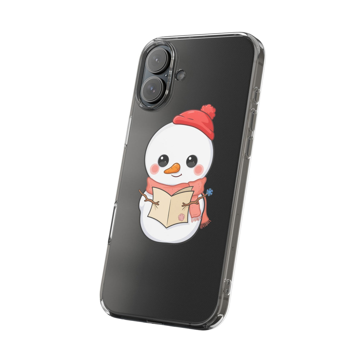 Kawaii Snowman Phone Case Reading to Santa