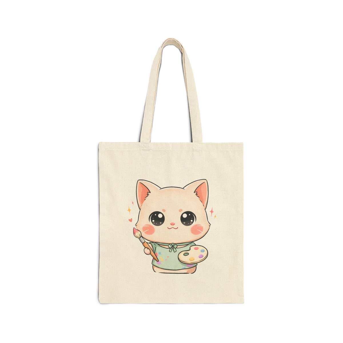 Kawaii Cat Artist Tote Bag for Creative Cat Lovers