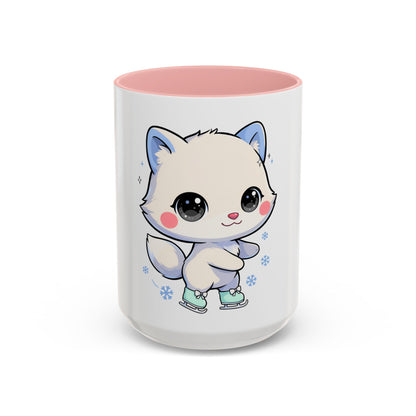 Kawaii Arctic Fox Mug for Cozy Winter Coffee Breaks