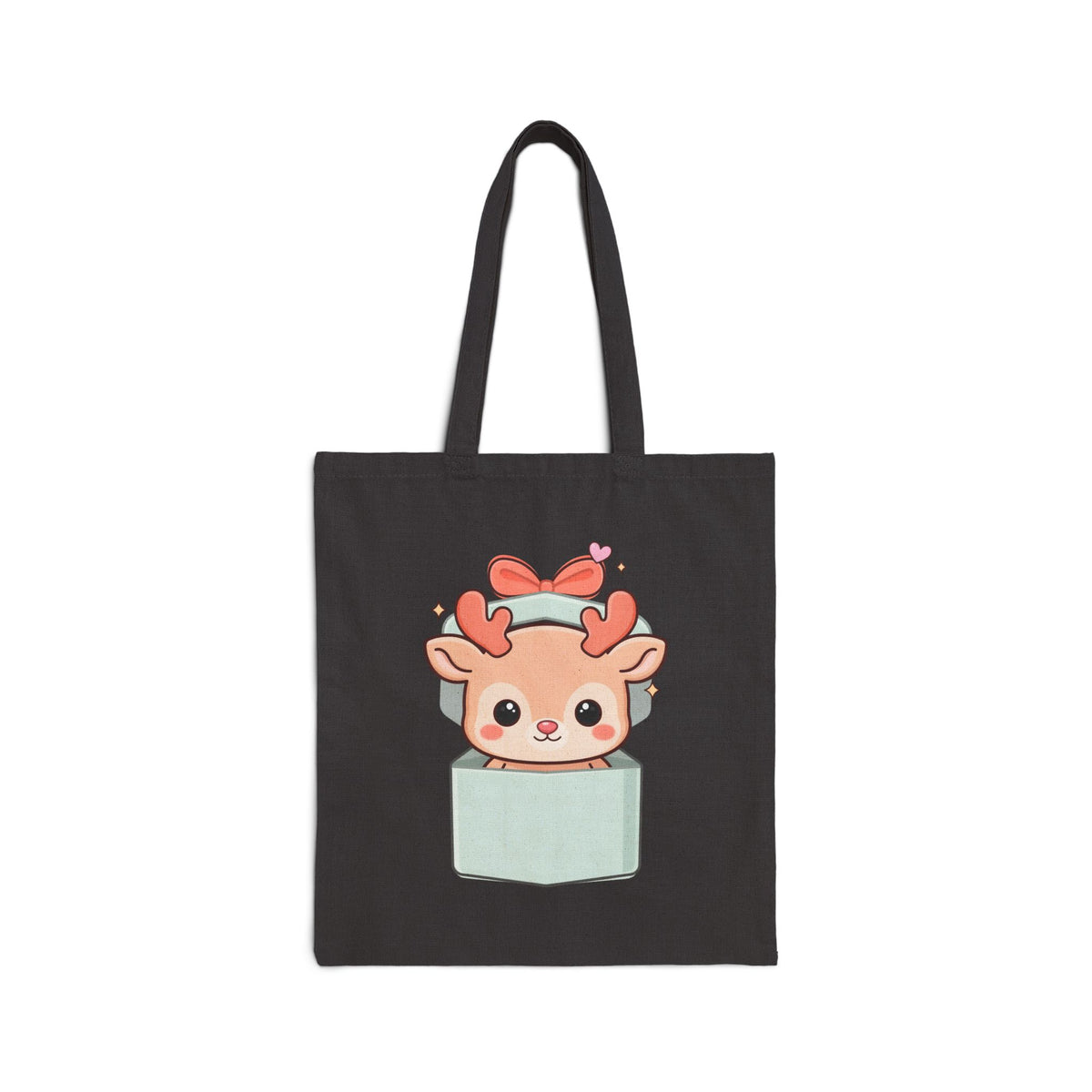 Kawaii Reindeer Christmas Tote Bag, Cute Holiday Gift
