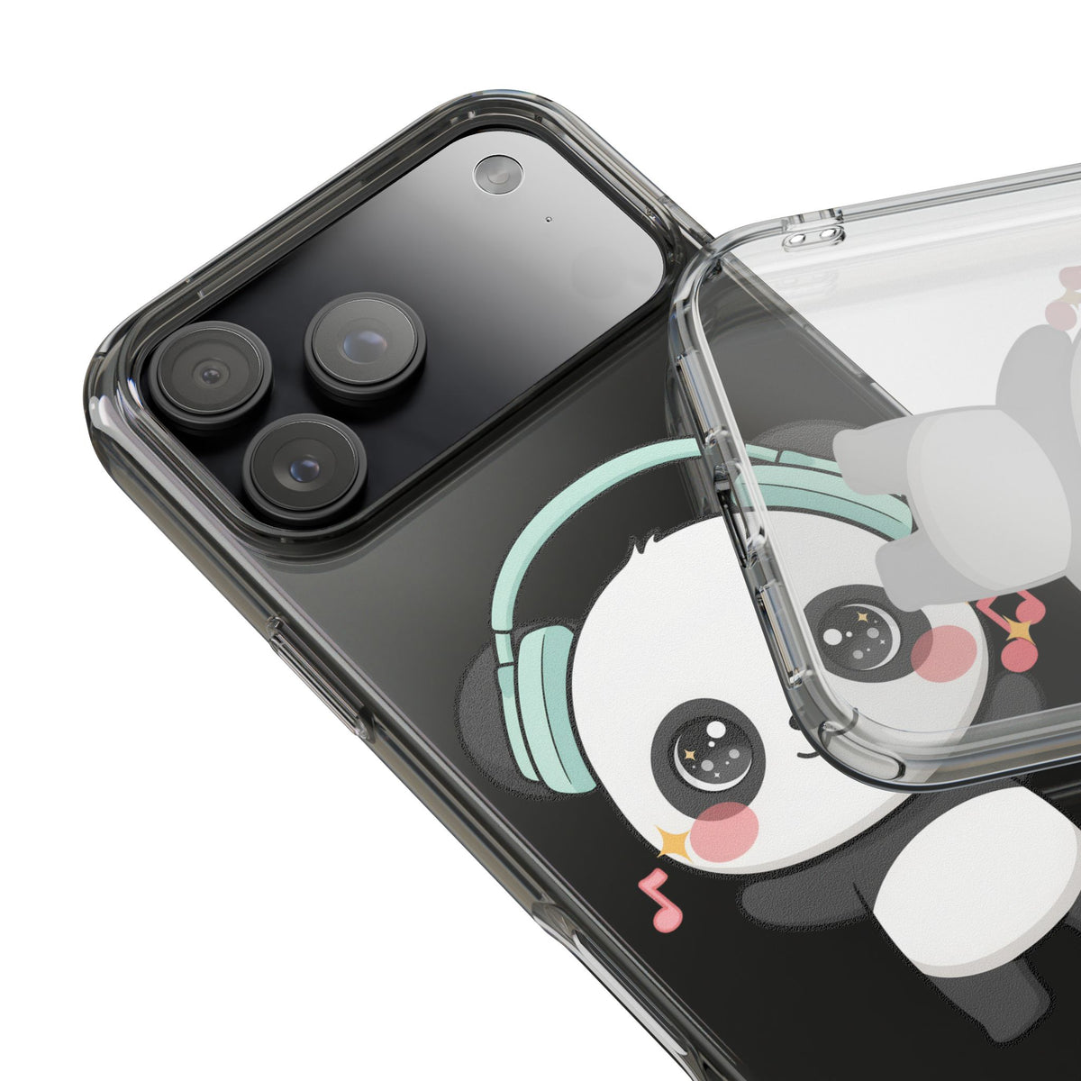 Kawaii Panda Phone Case with Headphones