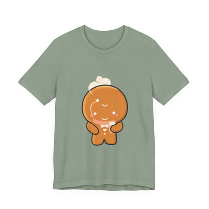 Kawaii Gingerbread Man T-Shirt for Cozy Cocoa Fans