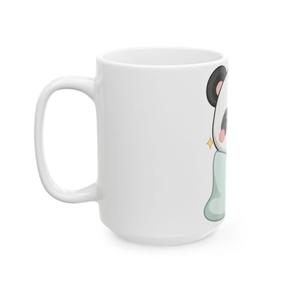 Cozy Panda Mug, Kawaii Blanket Buddy Ceramic Cup