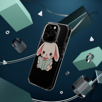 Kawaii Reading Bunny Clear Impact-Resistant Case