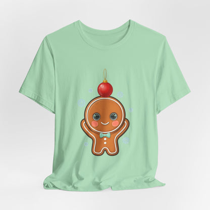 Kawaii Gingerbread Christmas Tee, Cute Holiday Unisex Shirt