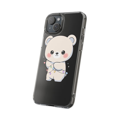 Kawaii Polar Bear Phone Case with Fairy Lights