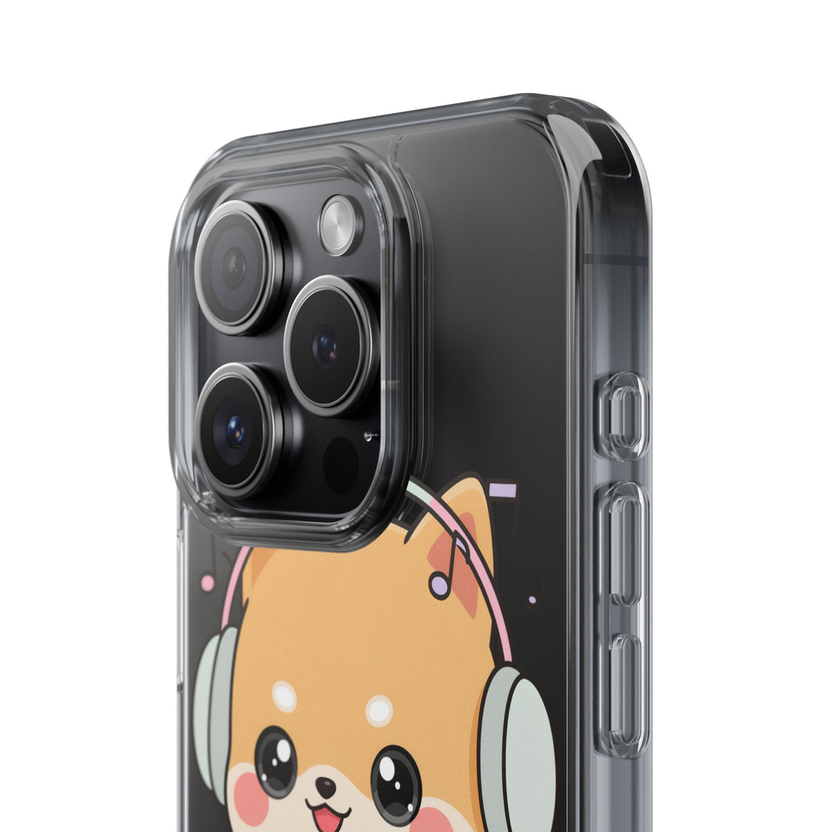 Kawaii Shiba Inu Phone Case – Music Lover Clear Case
