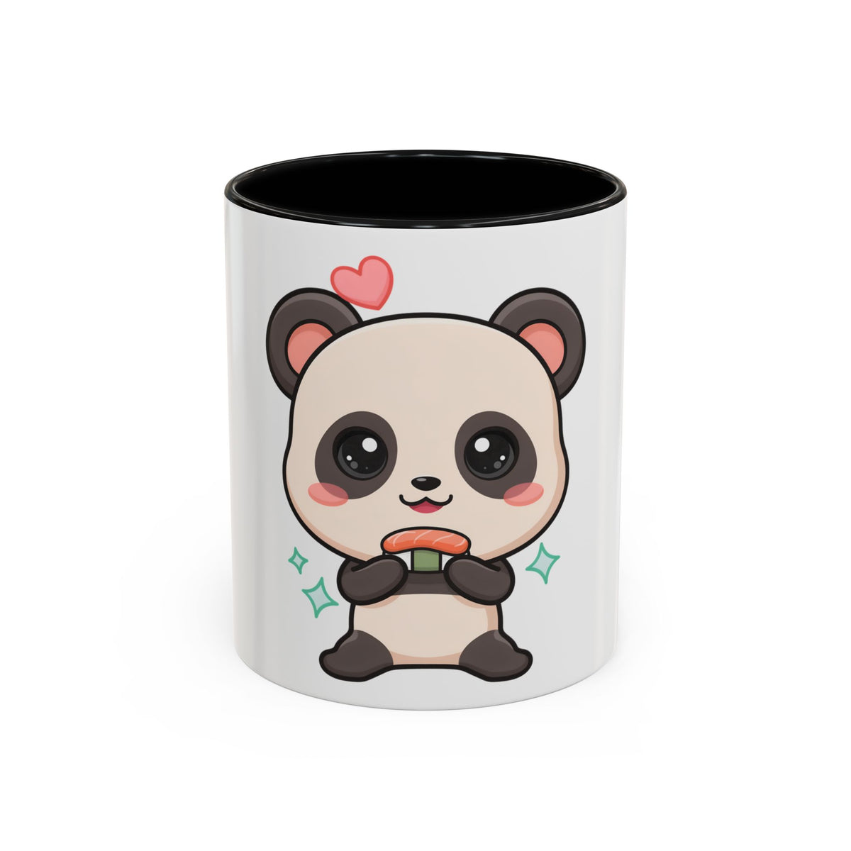 Kawaii Panda Coffee Mug, Cute Sushi Lover Accent Mug
