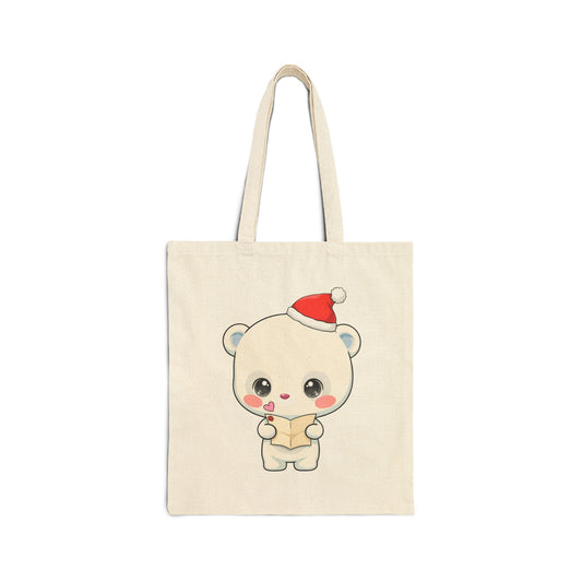 Christmas Polar Bear Tote Bag for Holiday Errands