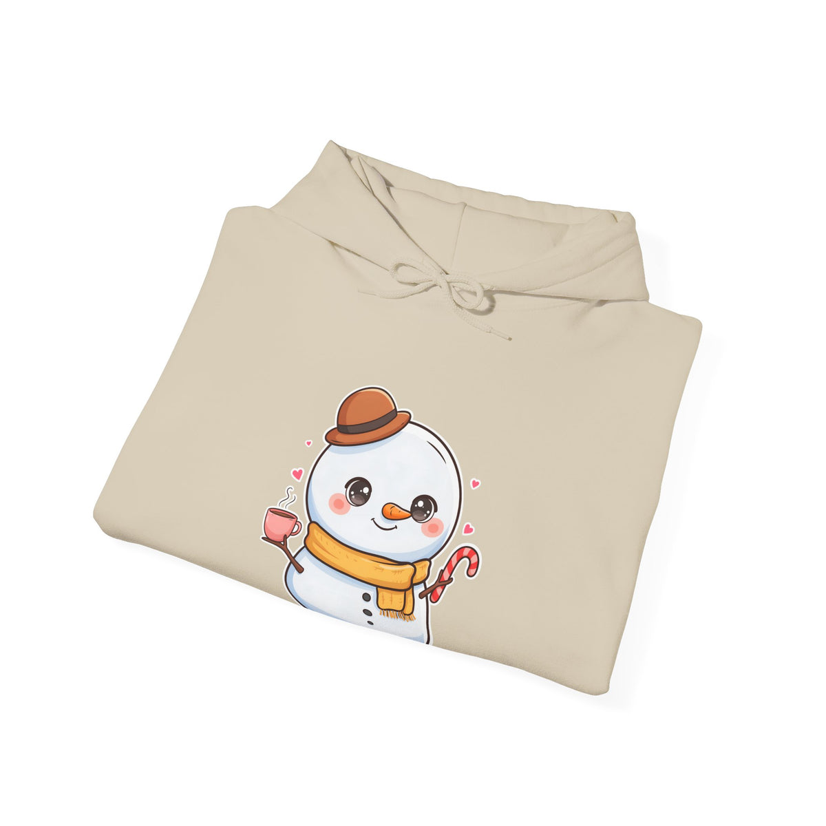 Kawaii Snowman Hoodie, Cozy Winter Unisex Sweatshirt
