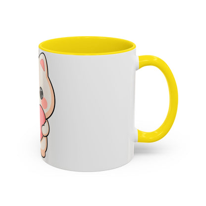 Kawaii Cat Heart Accent Coffee Mug for Sweet Morning Sips