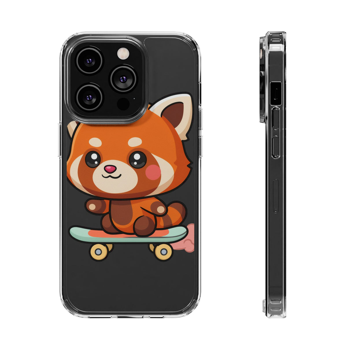 Red Panda Skateboard Phone Case, Cute Kawaii Style