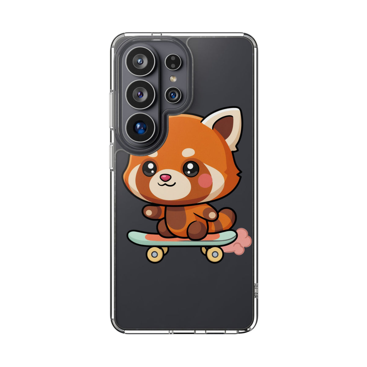 Red Panda Skateboard Phone Case, Cute Kawaii Style