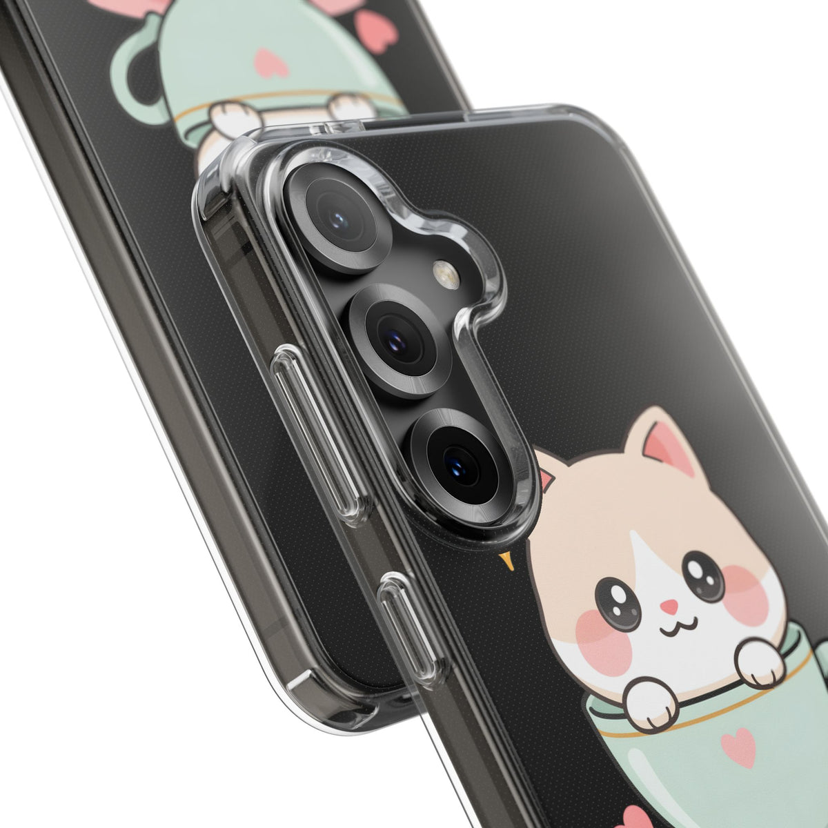 Kawaii Cat Phone Case, Cute Teacup Kitty Gift