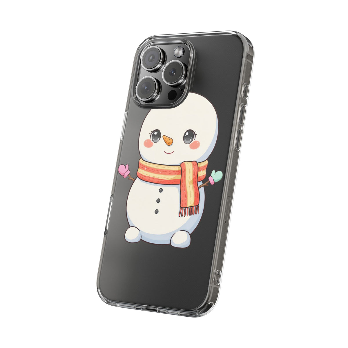 Kawaii Snowman Phone Case – Cute Christmas Clear Case