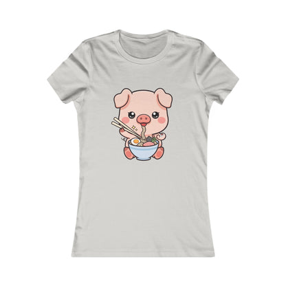 Kawaii Pig Ramen Tee for Cute Foodie Fans