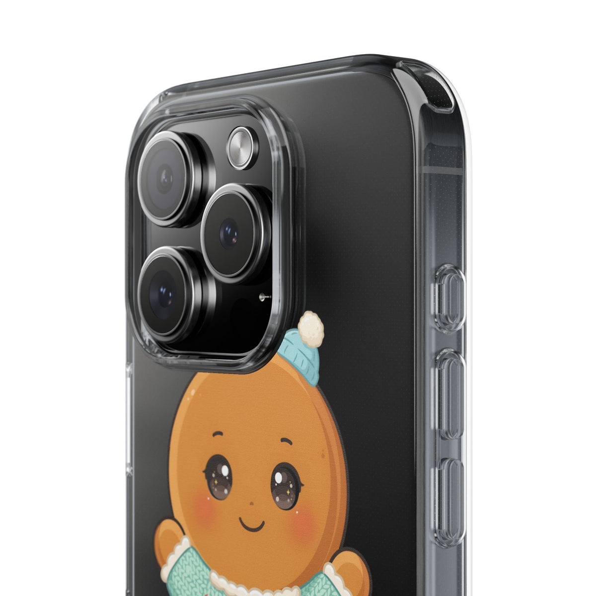 Kawaii Gingerbread Phone Case, Cute Christmas Sweater Cookie