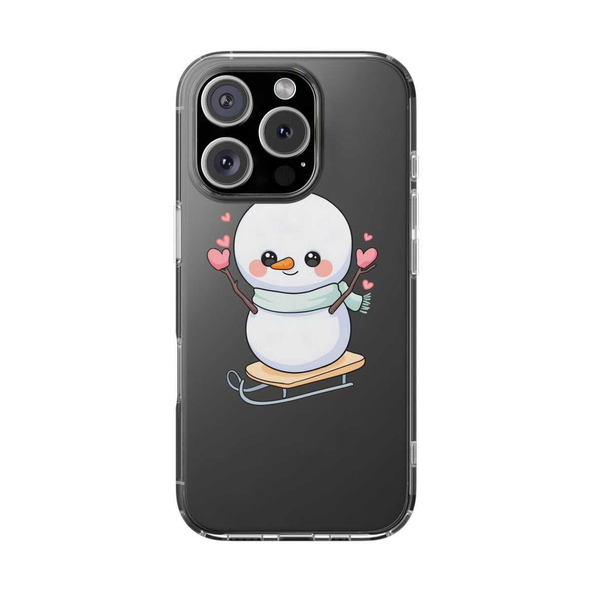 Kawaii Snowman Phone Case, Cute Winter Cheer