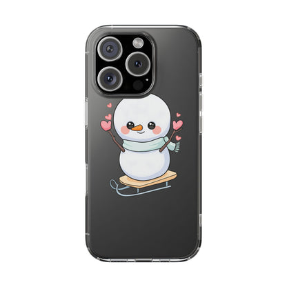 Kawaii Snowman Phone Case, Cute Winter Cheer