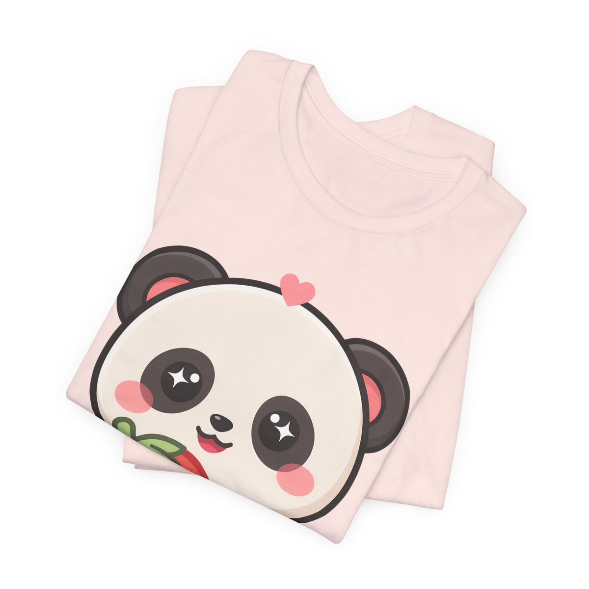 Kawaii Panda Strawberry T-Shirt – Sweet Chibi Animal Tee