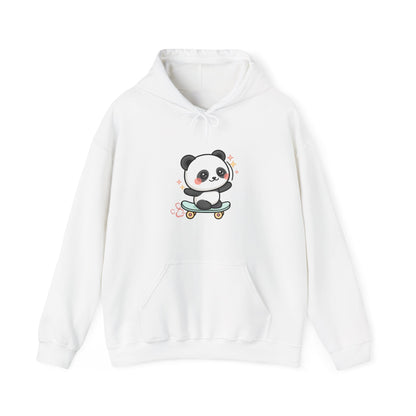 Kawaii Skateboard Panda Hoodie, Cute Chibi Animal Sweatshirt