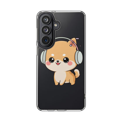Kawaii Shiba Inu Phone Case – Music Lover Clear Case
