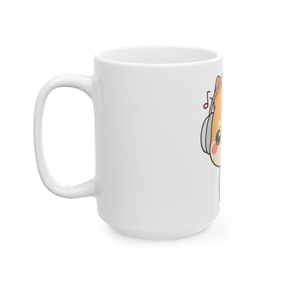 Kawaii Shiba Inu Mug for Dog Lovers and Music Fans