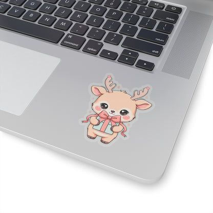 Kawaii Reindeer Sticker for Cute Holiday Decorating