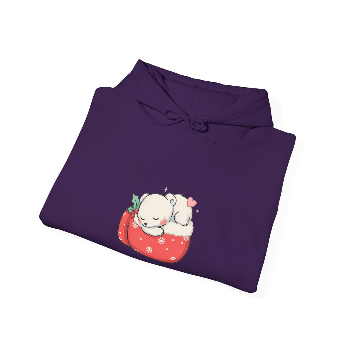 Christmas Polar Bear Hoodie, Kawaii Holiday Sweatshirt
