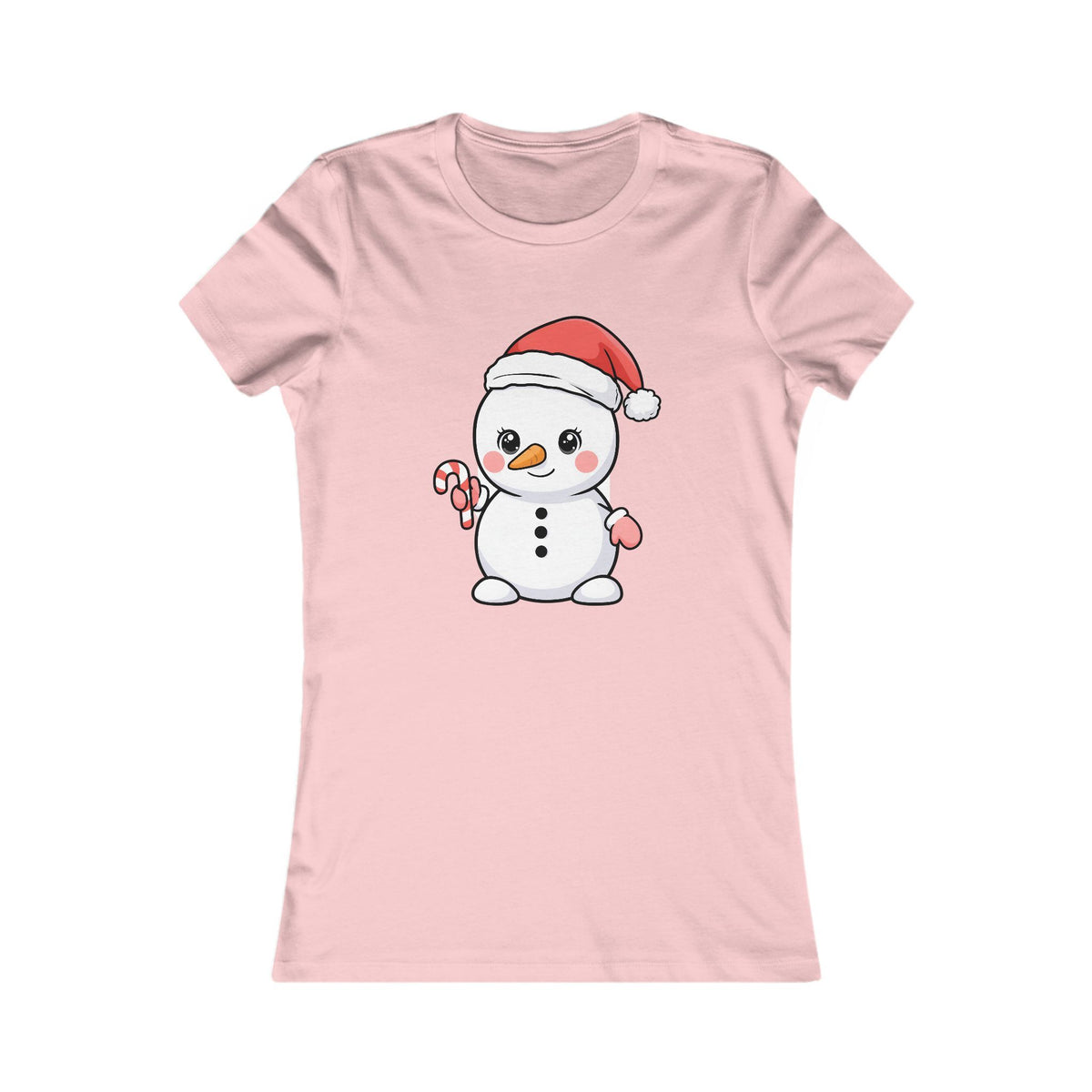 Kawaii Snowman Christmas Women's Tee for Holiday Cheer